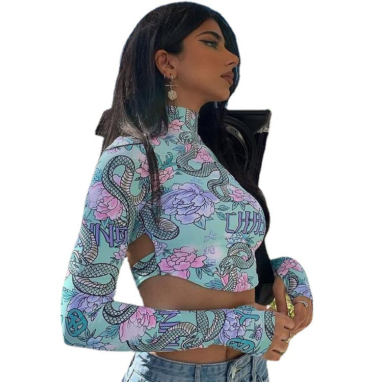 Women’s Backless Slim Fit Long Sleeve Top