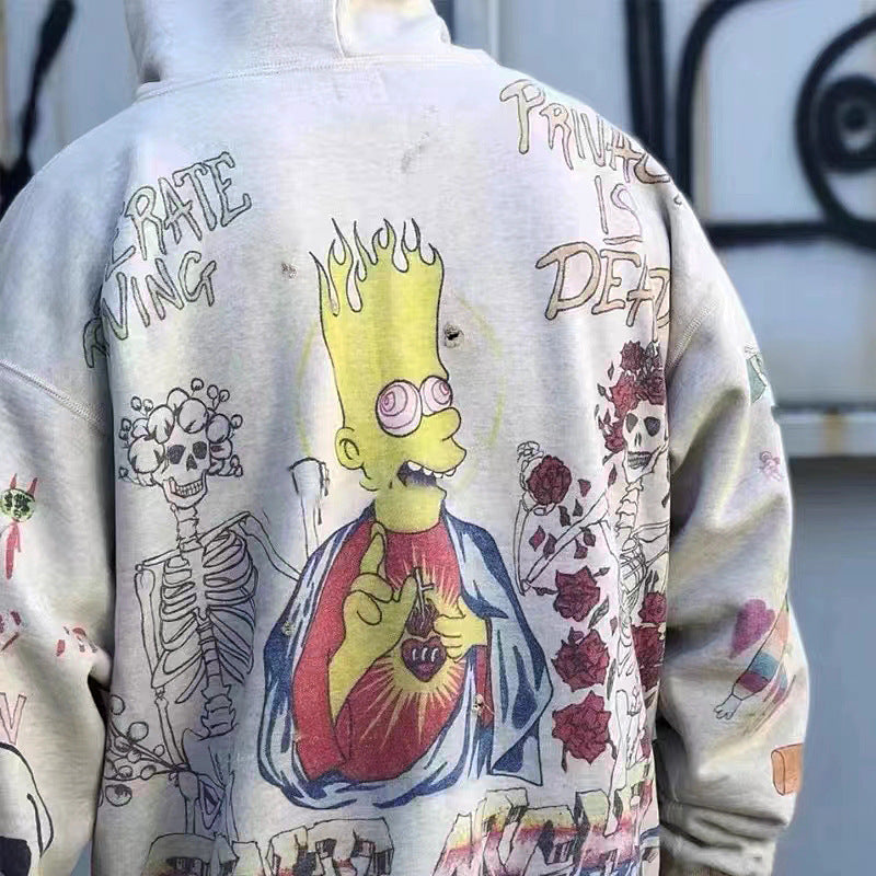 Men’s Hand-Drawn Style Graphic Hoodie