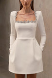 Women’s Pearl Lace Square-Neck Dress