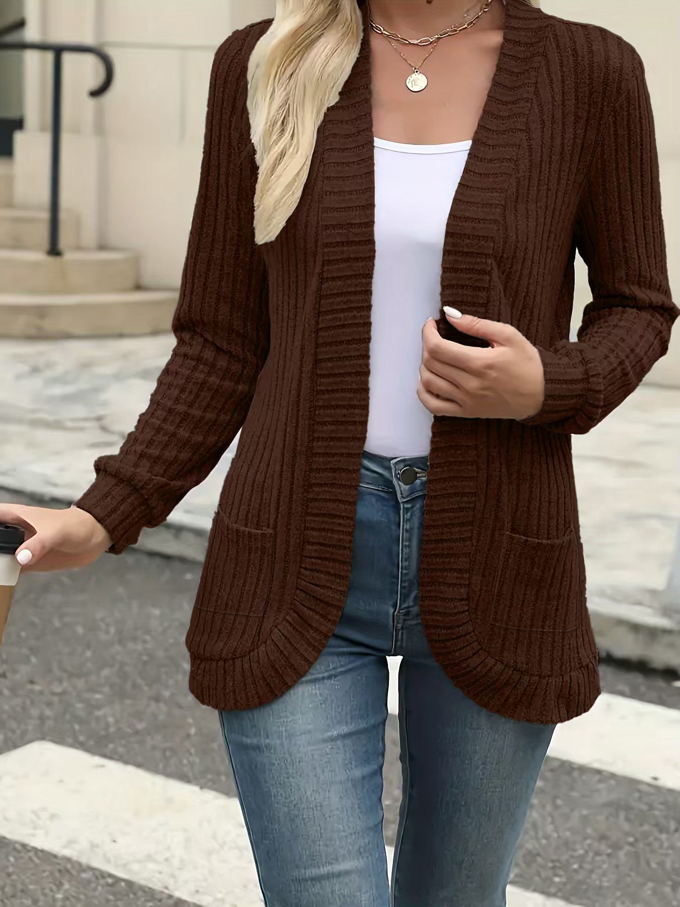Women’s Textured Patchwork Cardigan