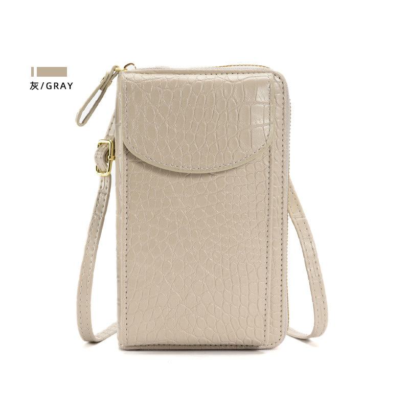 Women’s Vertical Leather Crossbody Phone Bag