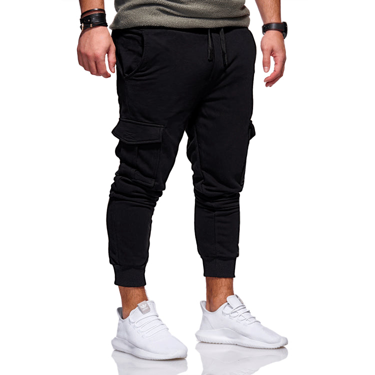 Men’s Drawstring Multi-Pocket Casual Pants