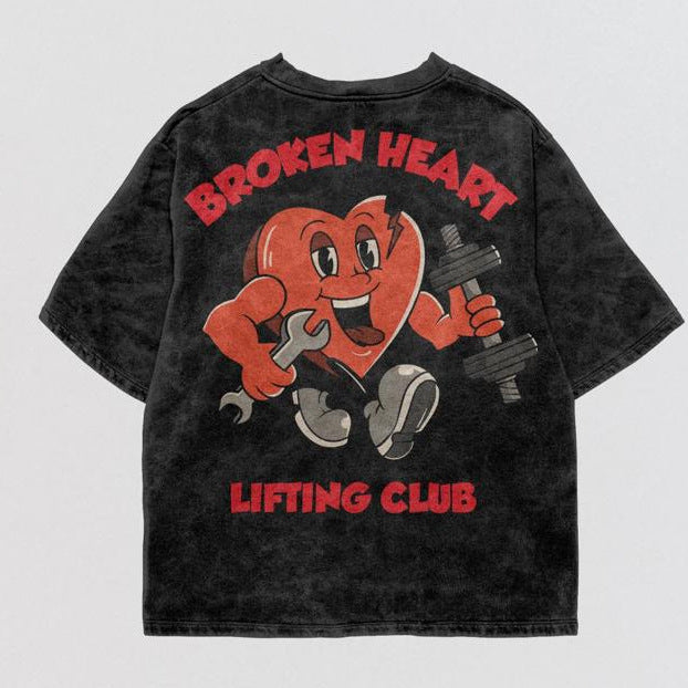 Men's Washed Pure Cotton Broken Heart Club Shirt