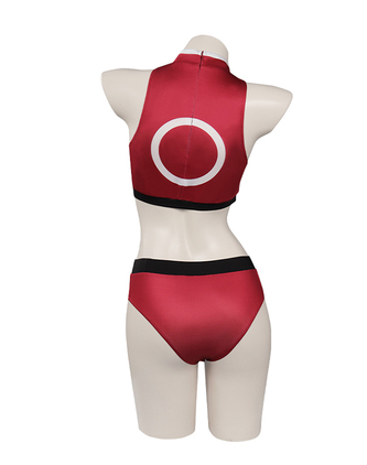 Women’s Red Chinese-Inspired One-Piece Swimsuit