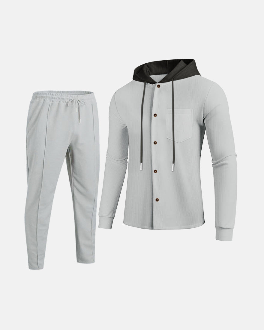 Men’s Waffle Knit Hooded Set