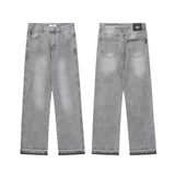 Men’s Washed Straight-Leg Denim Jeans