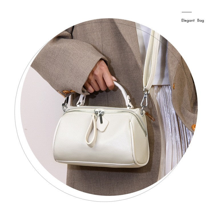 Women's Genuine Leather Boston Bag