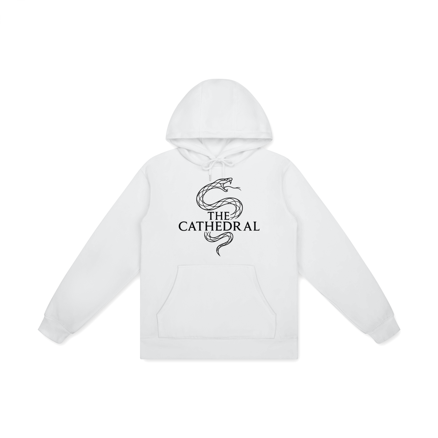 Men's The Cathedral White Snake Print Cotton Hoodie