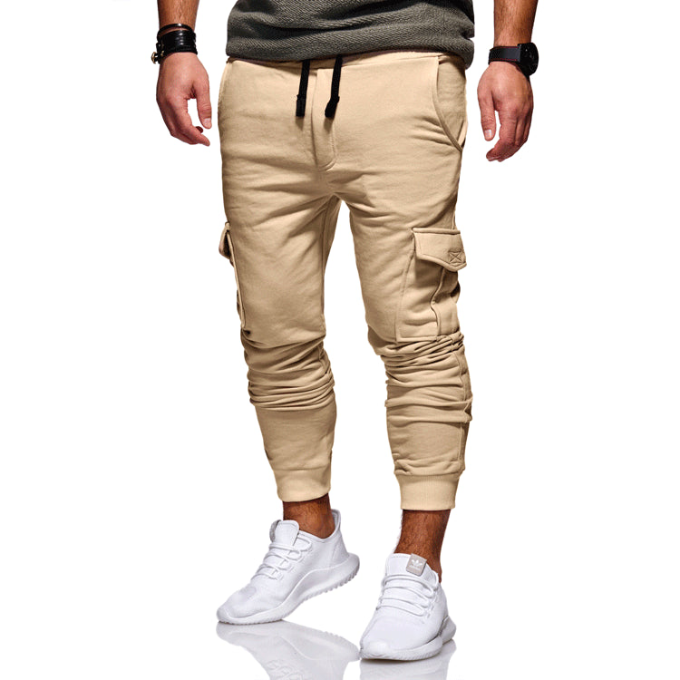 Men’s Drawstring Multi-Pocket Casual Pants