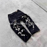 Men’s Distressed Floral Denim Jeans