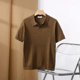 Men’s Striped Knit Polo Shirt